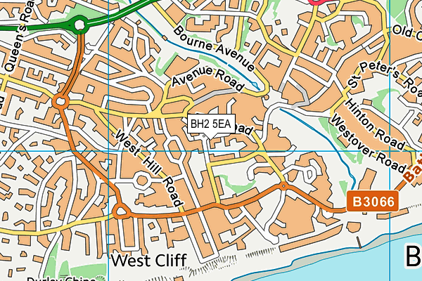 BH2 5EA map - OS VectorMap District (Ordnance Survey)