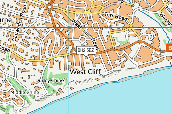 BH2 5EZ map - OS VectorMap District (Ordnance Survey)