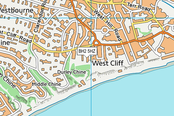 BH2 5HZ map - OS VectorMap District (Ordnance Survey)