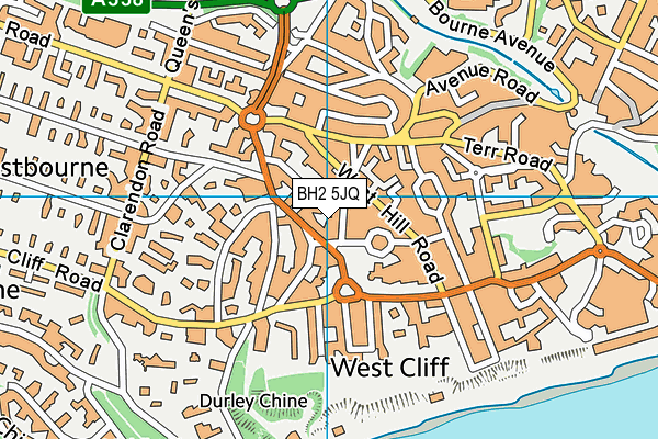 BH2 5JQ map - OS VectorMap District (Ordnance Survey)