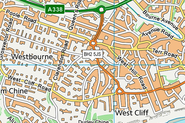 BH2 5JS map - OS VectorMap District (Ordnance Survey)