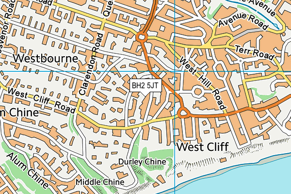 BH2 5JT map - OS VectorMap District (Ordnance Survey)