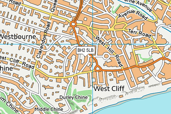 BH2 5LB map - OS VectorMap District (Ordnance Survey)