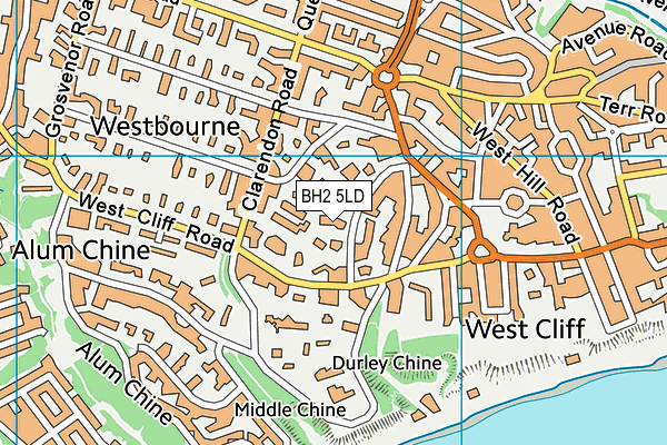 BH2 5LD map - OS VectorMap District (Ordnance Survey)