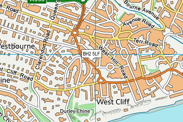 BH2 5LF map - OS VectorMap District (Ordnance Survey)