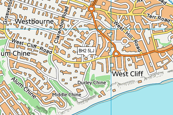 BH2 5LJ map - OS VectorMap District (Ordnance Survey)