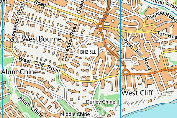 BH2 5LL map - OS VectorMap District (Ordnance Survey)