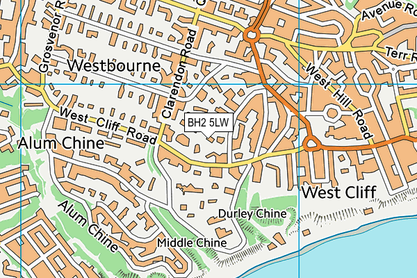 BH2 5LW map - OS VectorMap District (Ordnance Survey)