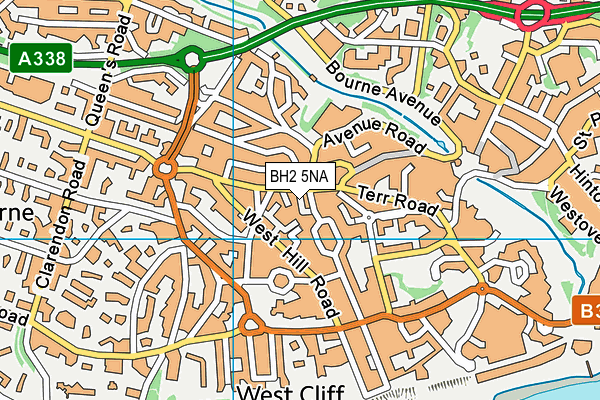 BH2 5NA map - OS VectorMap District (Ordnance Survey)