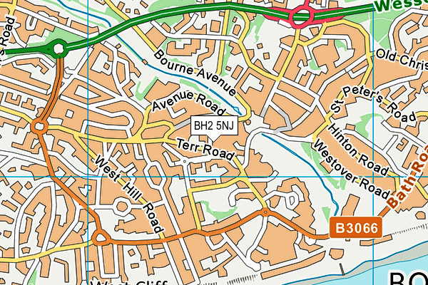 BH2 5NJ map - OS VectorMap District (Ordnance Survey)