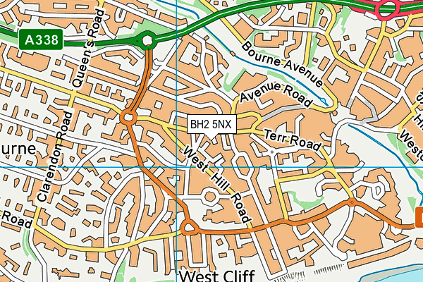 BH2 5NX map - OS VectorMap District (Ordnance Survey)