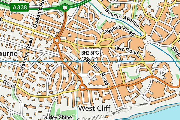 BH2 5PG map - OS VectorMap District (Ordnance Survey)