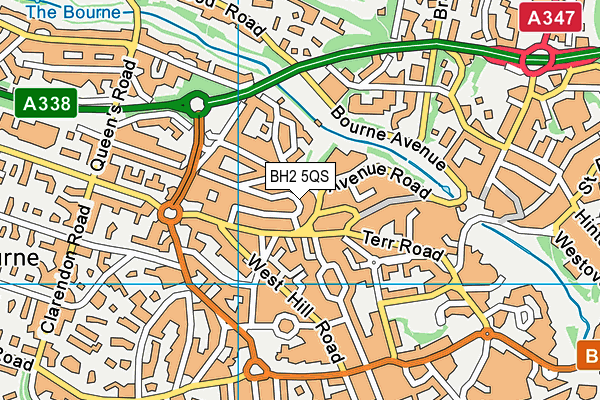 BH2 5QS map - OS VectorMap District (Ordnance Survey)