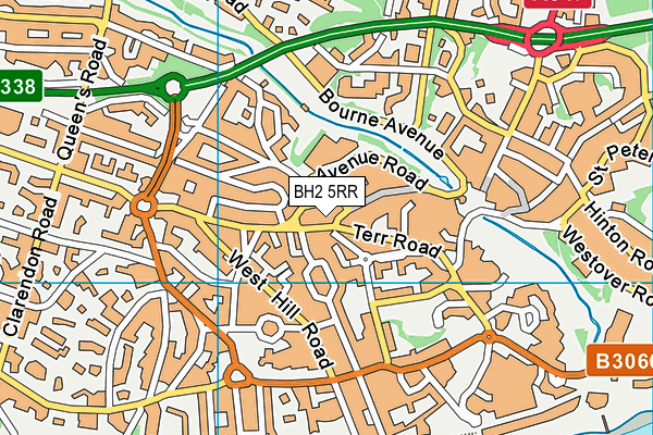 BH2 5RR map - OS VectorMap District (Ordnance Survey)