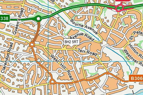BH2 5RT map - OS VectorMap District (Ordnance Survey)