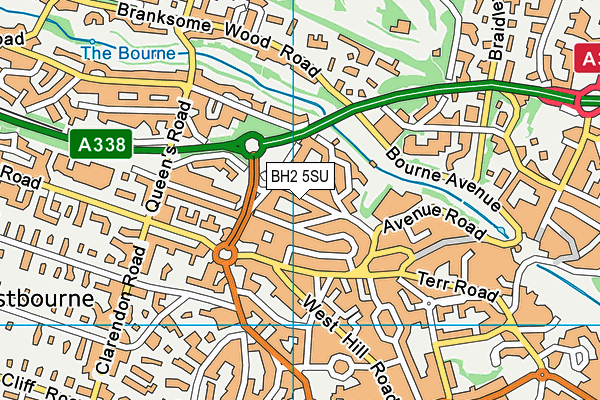 BH2 5SU map - OS VectorMap District (Ordnance Survey)