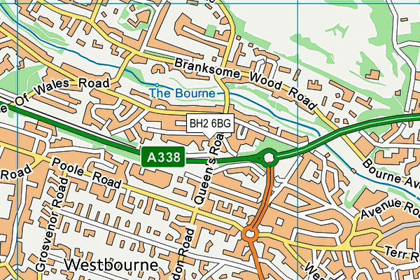 BH2 6BG map - OS VectorMap District (Ordnance Survey)
