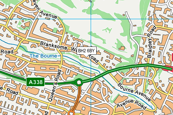 BH2 6BY map - OS VectorMap District (Ordnance Survey)
