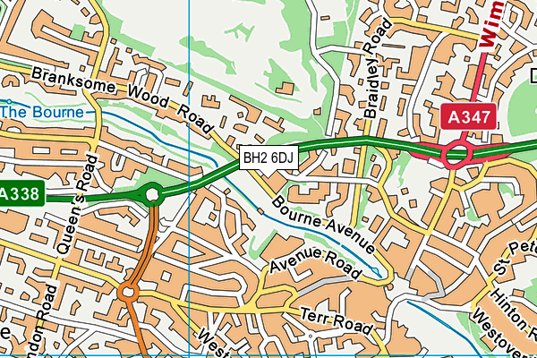 BH2 6DJ map - OS VectorMap District (Ordnance Survey)