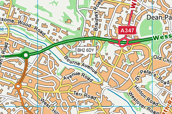 BH2 6DY map - OS VectorMap District (Ordnance Survey)