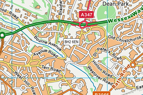 BH2 6EN map - OS VectorMap District (Ordnance Survey)