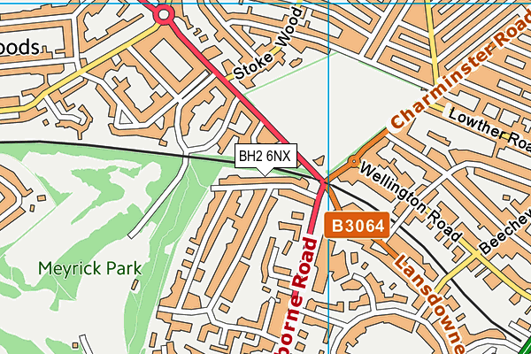 BH2 6NX map - OS VectorMap District (Ordnance Survey)