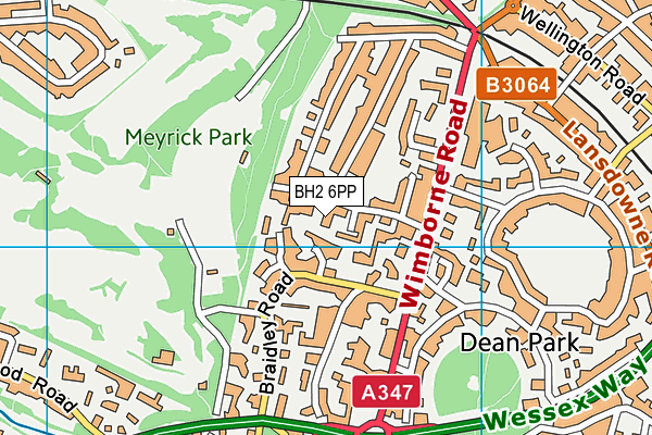 BH2 6PP map - OS VectorMap District (Ordnance Survey)