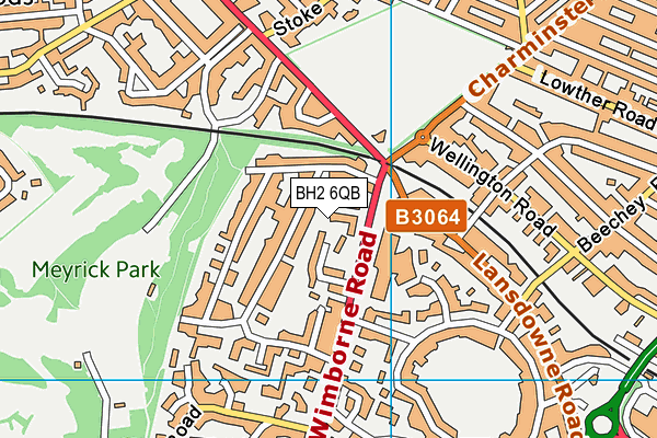 BH2 6QB map - OS VectorMap District (Ordnance Survey)