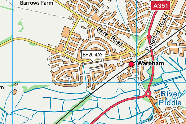 BH20 4AY map - OS VectorMap District (Ordnance Survey)