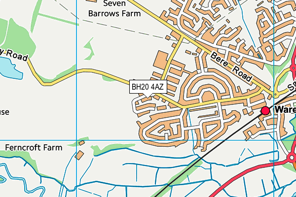 BH20 4AZ map - OS VectorMap District (Ordnance Survey)