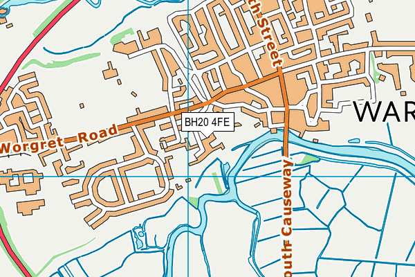 BH20 4FE map - OS VectorMap District (Ordnance Survey)