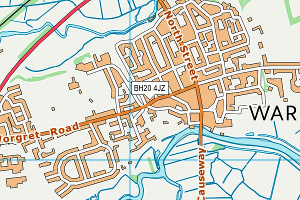 BH20 4JZ map - OS VectorMap District (Ordnance Survey)