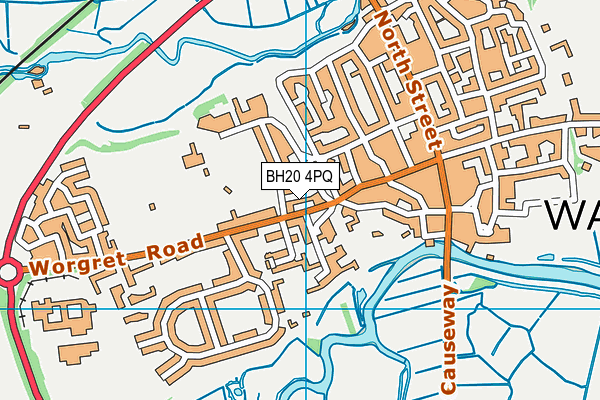 BH20 4PQ map - OS VectorMap District (Ordnance Survey)