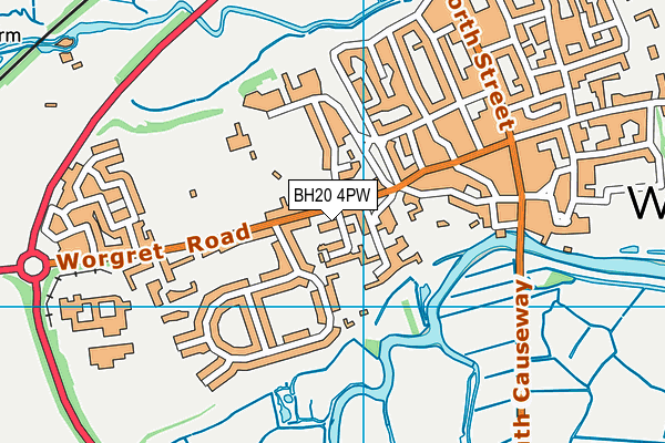 BH20 4PW map - OS VectorMap District (Ordnance Survey)