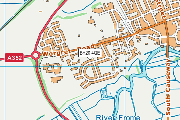 BH20 4QE map - OS VectorMap District (Ordnance Survey)
