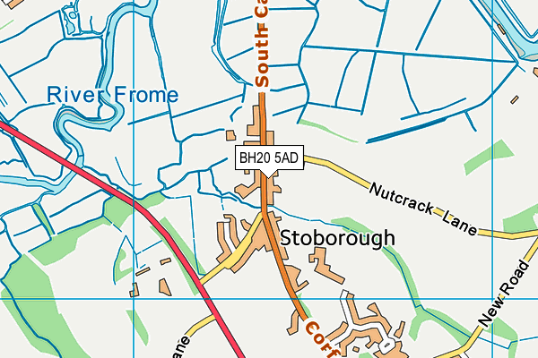 Stoborough Church of England Primary School map (BH20 5AD) - OS VectorMap District (Ordnance Survey)