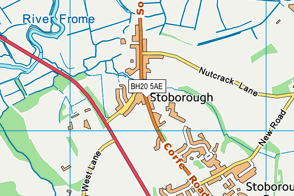 BH20 5AE map - OS VectorMap District (Ordnance Survey)