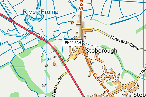 BH20 5AH map - OS VectorMap District (Ordnance Survey)