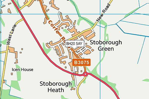 BH20 5AY map - OS VectorMap District (Ordnance Survey)