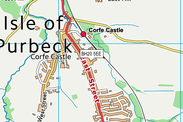 Map of CORFE CASTLE VILLAGE STORES LTD at district scale
