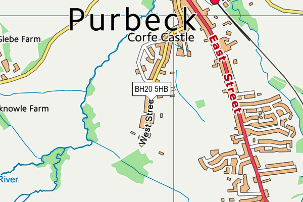 Corfe Castle Sports Field map (BH20 5HB) - OS VectorMap District (Ordnance Survey)