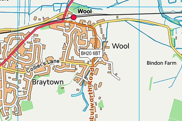 Wool Church of England Primary School map (BH20 6BT) - OS VectorMap District (Ordnance Survey)