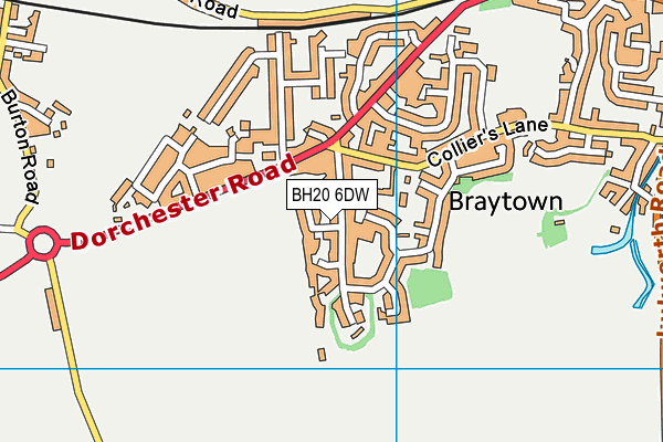 BH20 6DW map - OS VectorMap District (Ordnance Survey)