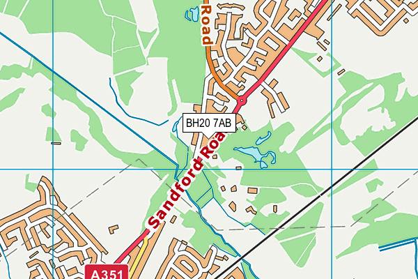 BH20 7AB map - OS VectorMap District (Ordnance Survey)