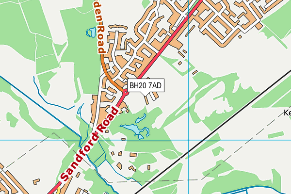 BH20 7AD map - OS VectorMap District (Ordnance Survey)