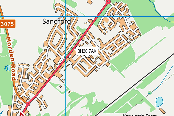 BH20 7AX map - OS VectorMap District (Ordnance Survey)