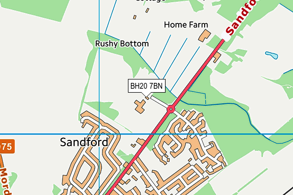 Sandford Middle School (Closed) map (BH20 7BN) - OS VectorMap District (Ordnance Survey)