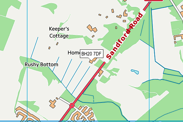BH20 7DF map - OS VectorMap District (Ordnance Survey)