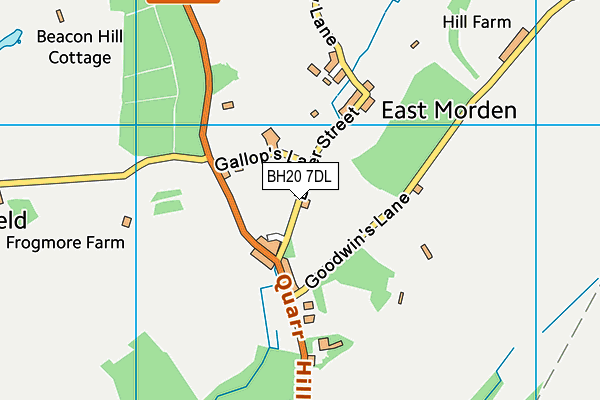 Morden Recreation Ground And Village Hall map (BH20 7DL) - OS VectorMap District (Ordnance Survey)