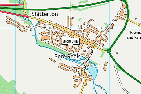 BH20 7HB map - OS VectorMap District (Ordnance Survey)